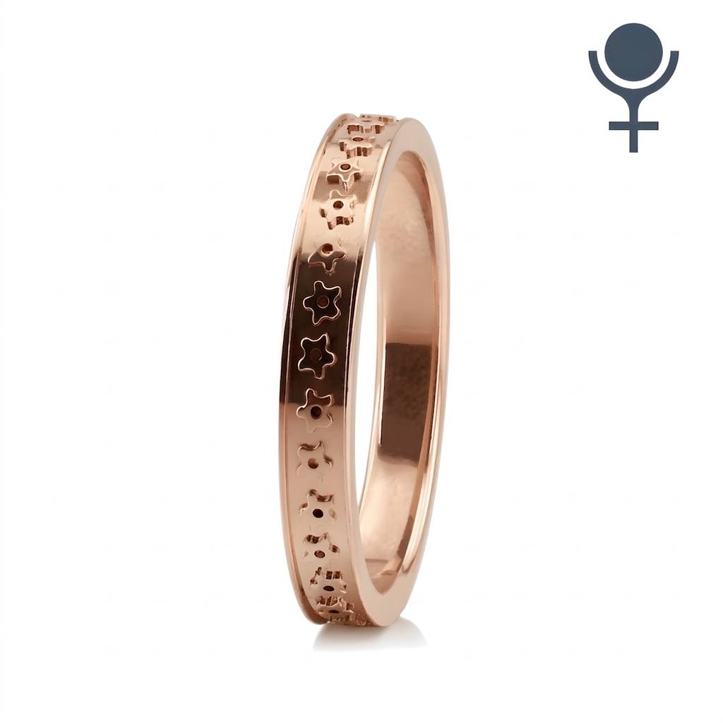 Flower Carved Wedding Ring 3.5MM