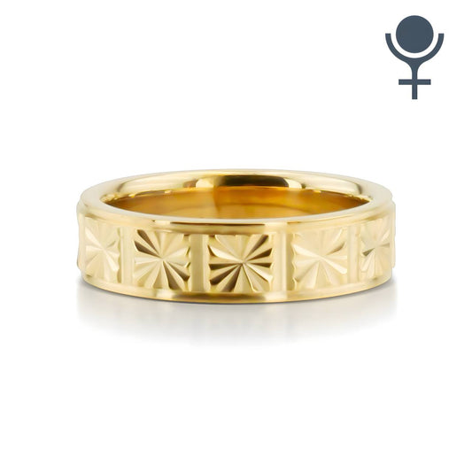 Elegant Star Design Wedding Ring 6MM