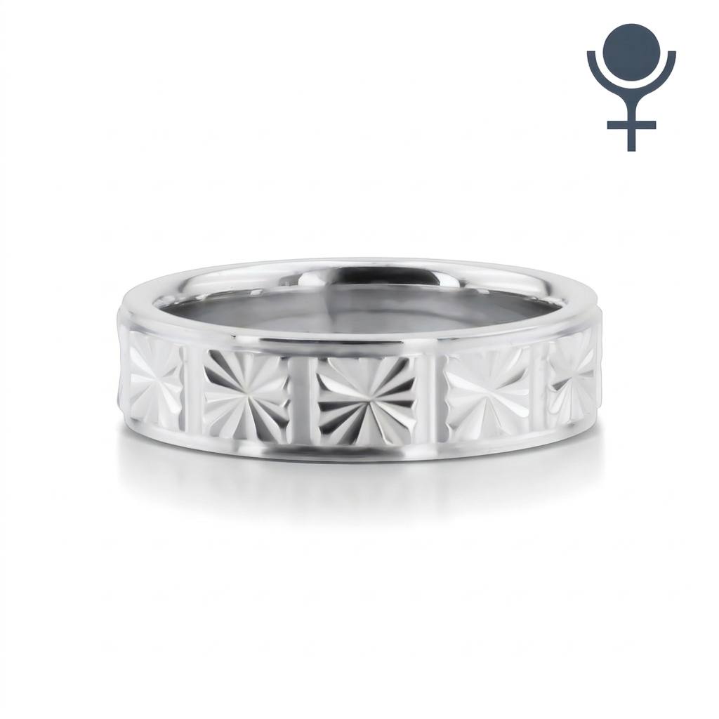 Elegant Star Design Wedding Ring 6MM