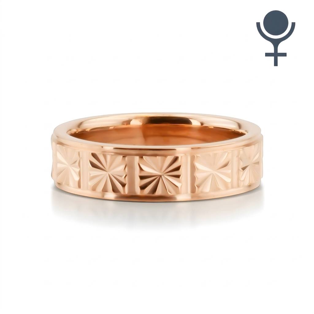 Elegant Star Design Wedding Ring 6MM