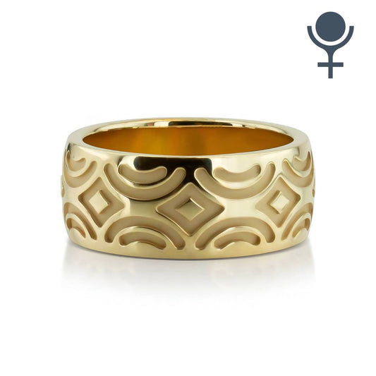 Milled Design Fancy Wedding Band 9.5MM