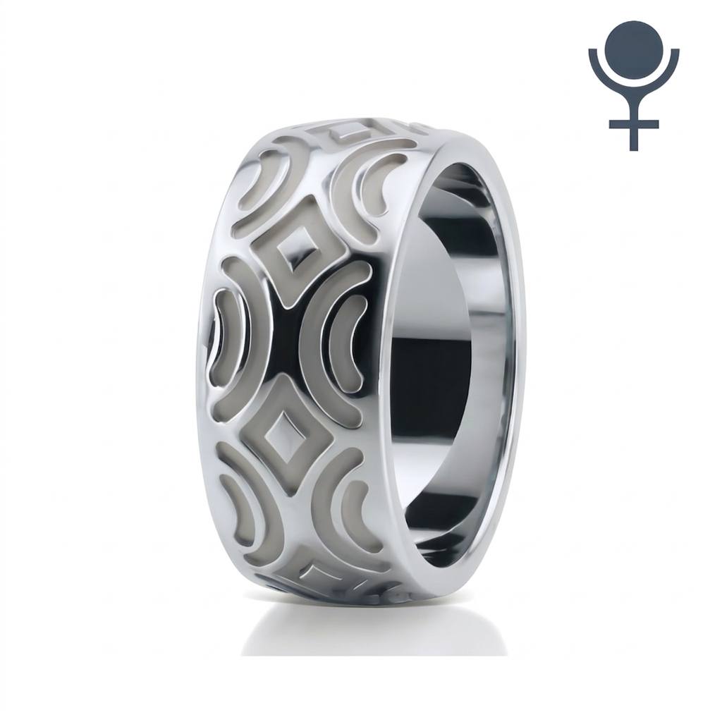 Milled Design Fancy Wedding Band 9.5MM