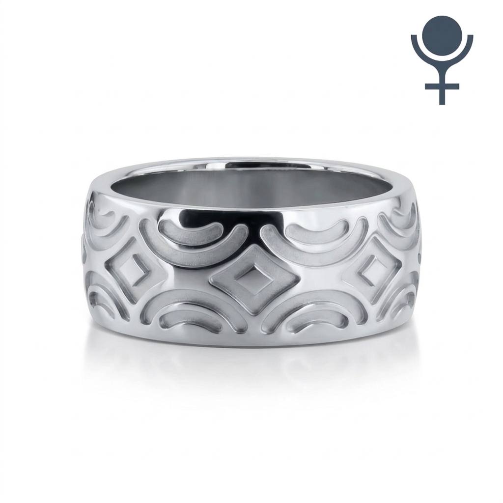 Milled Design Fancy Wedding Band 9.5MM