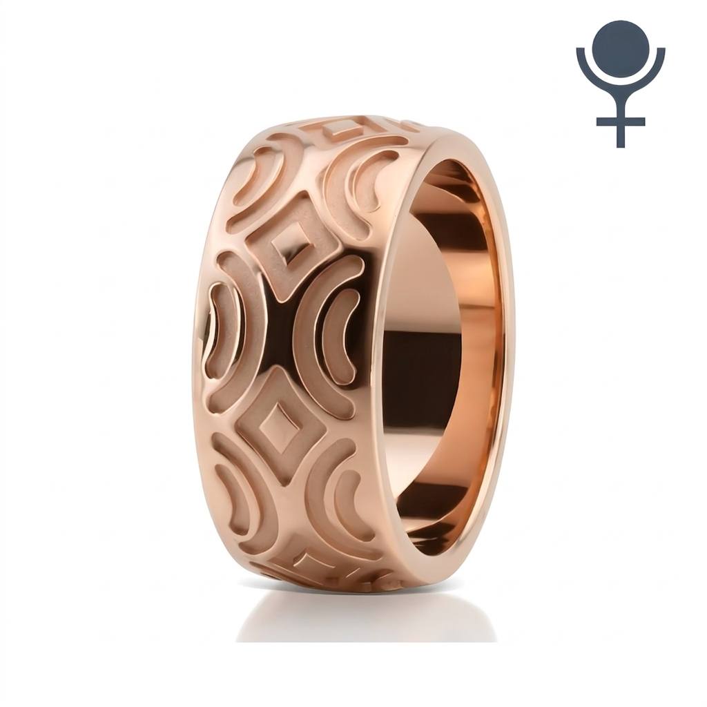 Milled Design Fancy Wedding Band 9.5MM