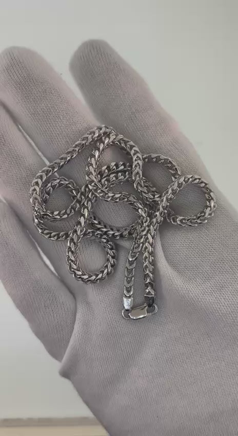 4mm Diamond-Cut Curb Silver Chain - 20