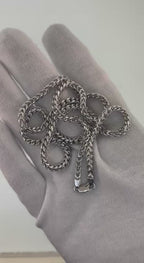 4mm Diamond-Cut Curb Silver Chain - 20